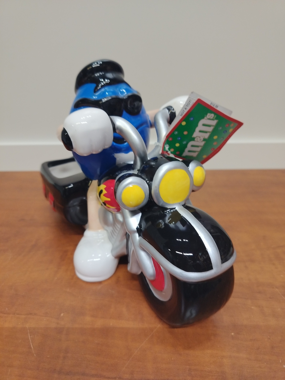 Blue M&M on Motorcycle Candy Dish 2003 Ceramic Collectible Galerie
